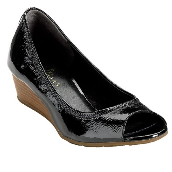 cole haan open toe wedge